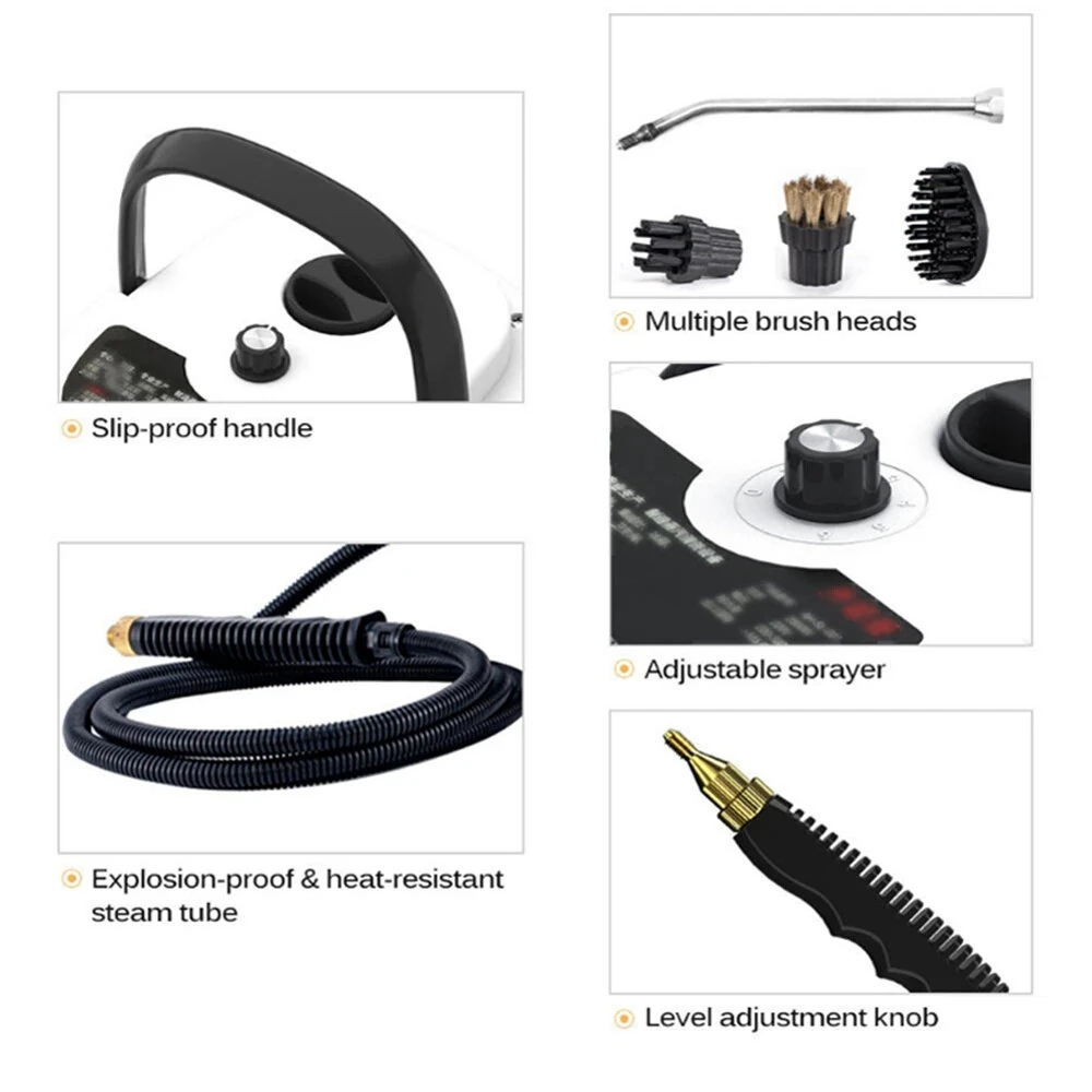 (image for) 2500W High Temperature Steam Cleaner 220V EU Plug High Pressure Sterilization for for Home Use Car Air Conditioning Kitchen Hood Home Use