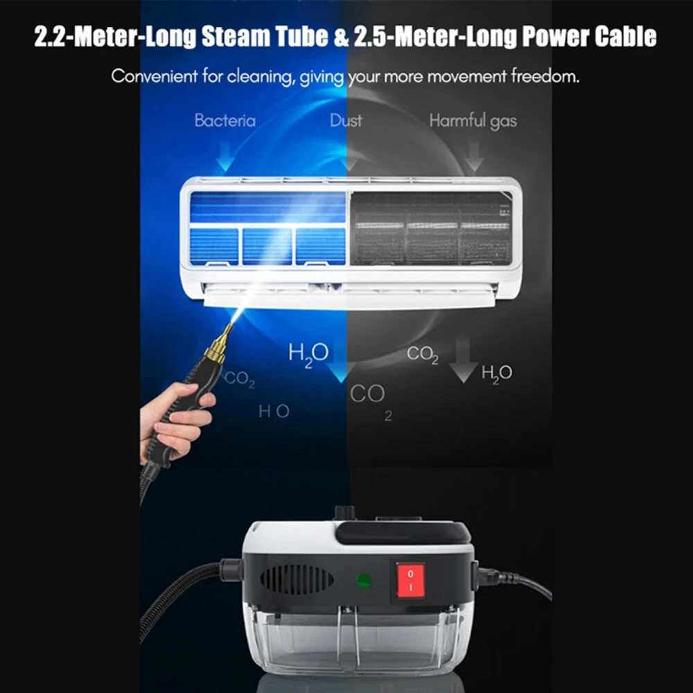(image for) 2500W High Temperature Steam Cleaner 220V EU Plug High Pressure Sterilization for for Home Use Car Air Conditioning Kitchen Hood Home Use